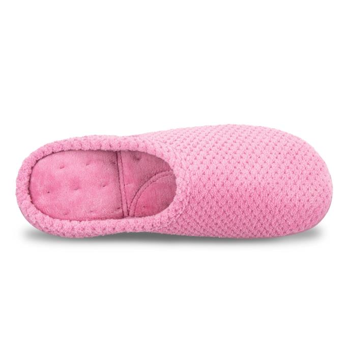Isotoner® Ladies Popcorn Terry Mule Slipper Pink Extra Image 4